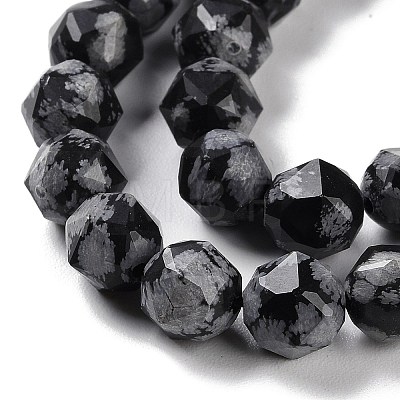 Natural Snowflake Obsidian Beads Strands G-NH0021-A09-02-1