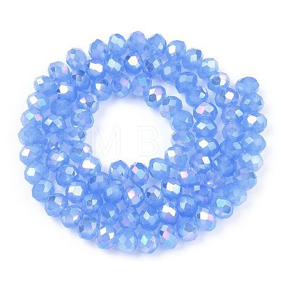 Electroplate Glass Beads Strands EGLA-A034-J6mm-B08-1