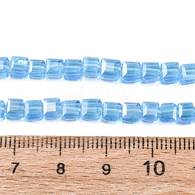 Electroplate Glass Beads Strands EGLA-D018-4x4mm-41-1