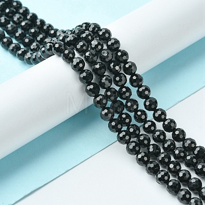 Natural Black Tourmaline Beads Strands G-F748-Y01-04-1