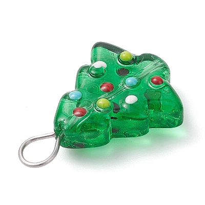 Handmade Bumpy Glass Enamel Pendants PALLOY-JF04469-02-1