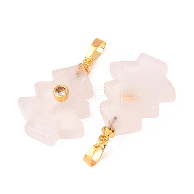 Natural Rose Quartz Pendants G-P628-04G-04-1