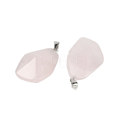 Natural Rose Quartz Pendants G-C140-06D-1