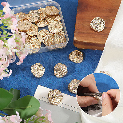 30Pcs 1-Hole Alloy Shank Buttons FIND-CA0011-66A-1
