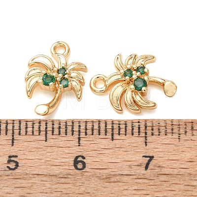 Brass Micro Pave Green Cubic Zirconia Charms KK-A304-09G-1