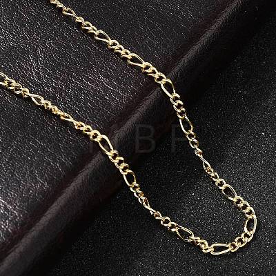 Brass Figaro Chain Necklaces for Women NJEW-B157-02G-1