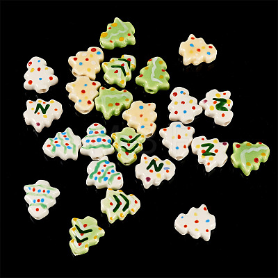 24Pcs 6 Colors Handmade Porcelain Beads PORC-TA0001-39-1