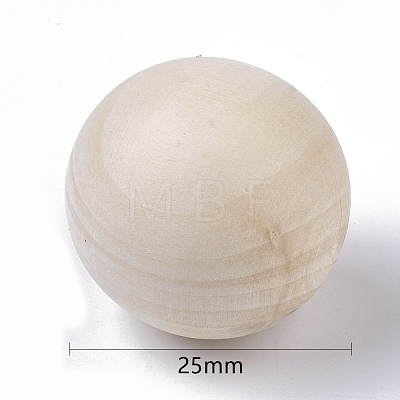 Natural Wooden Round Ball WOOD-T014-25mm-1