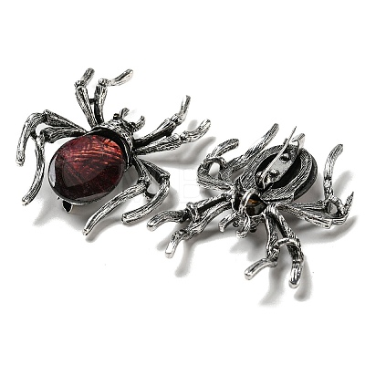 Dual-use Items Alloy Pave Dyed Shell Spider Brooch JEWB-C026-04F-AS-1