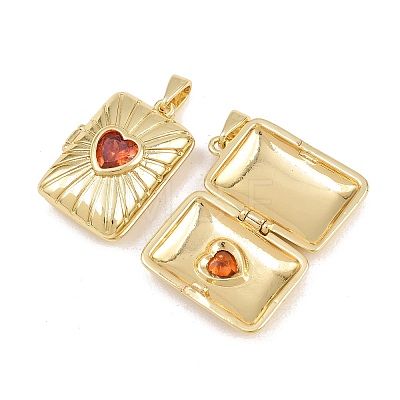 Brass & Glass Locket Pendants CU-CBA415D-03G-1