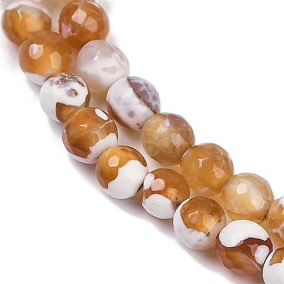 Natural Fire Crackle Agate Beads Strands G-C082-A01-33-1