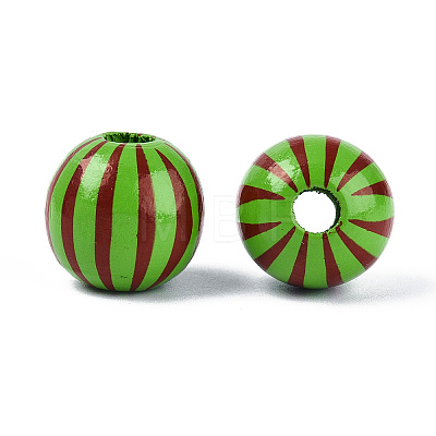 Christmas Spray Painted Schima Wood Beads WOOD-T032-35B-1