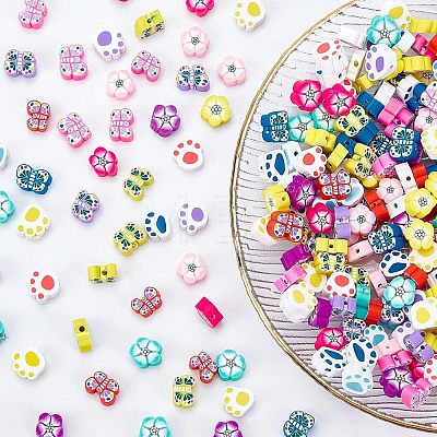  300Pcs 15 Style Handmade Polymer Clay Beads CLAY-NB0001-64-1