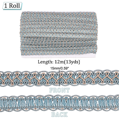 Polyester Braided Lace Trim OCOR-WH0078-09C-1