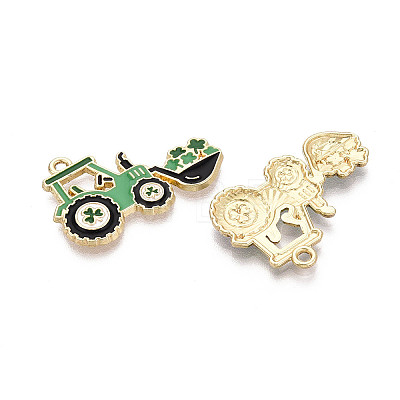 Saint Patrick's Day Alloy Enamel Pendants ENAM-T024-50A-G-1
