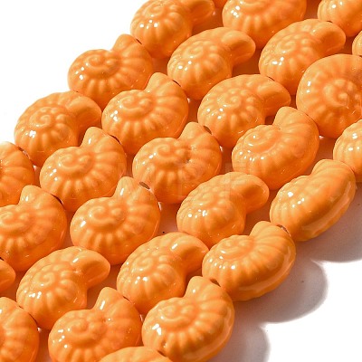 Glazed Porcelain Beads Strands X-PORC-I028-02E-1