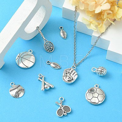 100Pcs 10 Styles Tibetan Style Zinc Alloy Pendants TIBEP-CJ0001-49-1