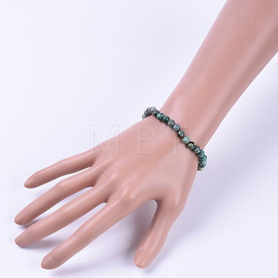 Natural African Turquoise(Jasper) Stretch Bracelets X-BJEW-JB04557-04-1