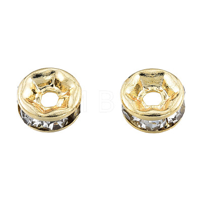 Brass Pave Clear Cubic Zirconia Beads KK-N259-39A-01-1