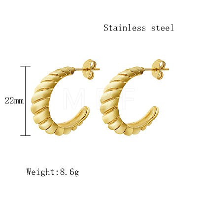 304 Stainless Steel Stud Earrings CK0506-1-1