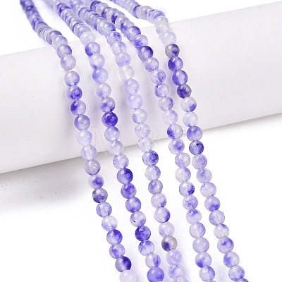 Dyed Natural White Jade Beads Strands G-T140-4mm-A09-1