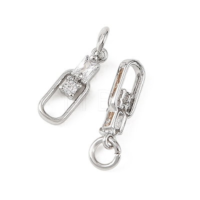 SHEGRACE Brass Micro Pave Clear Cubic Zirconia Charms XGRQ4N378-726P-1