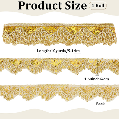 10 Yards Sparkle Polyamide Wavy Flower Lace Trim OCOR-WH20022-023A-1