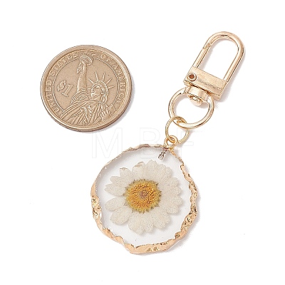 Inner Dried Flower Resin Pendant Decoration HJEW-JM02663-02-1