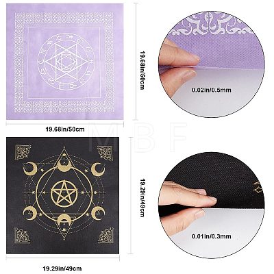 2 Sheets 2 Style Non-Woven Fabric Tarot Tablecloth for Divination AJEW-CN0001-61A-1