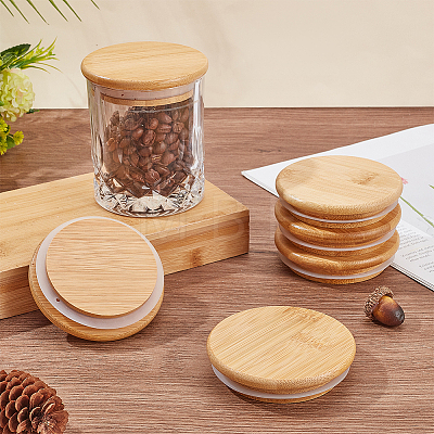 Bamboo Bottle Caps AJEW-WH0270-206-1