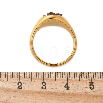 Round Natural Tiger Eye Chips Finger Rings RJEW-D303-03G-04-1