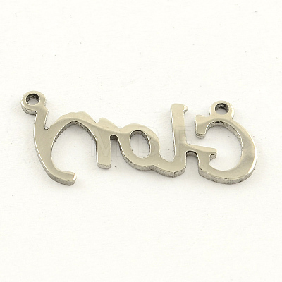 Tarnish Resistant Fashionable Stainless Steel Word Charms LS-STAS-R059-20-1