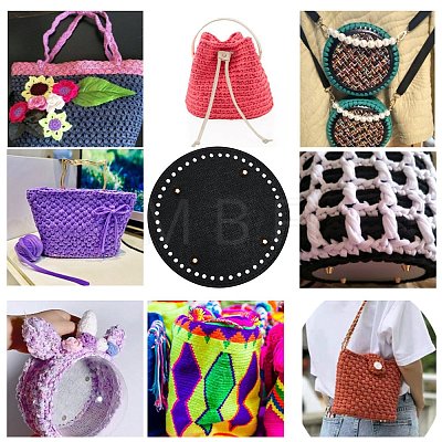 2Pcs 2 Style PU Leather Knitting Crochet Bags Nail Bottom Shaper Pad DIY-SZ0001-85B-1