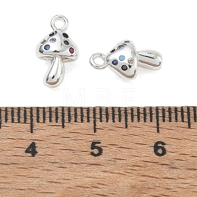 Brass Micro Pave Colorful Cubic Zirconia Charms CU-CBAB0CF-19S-1