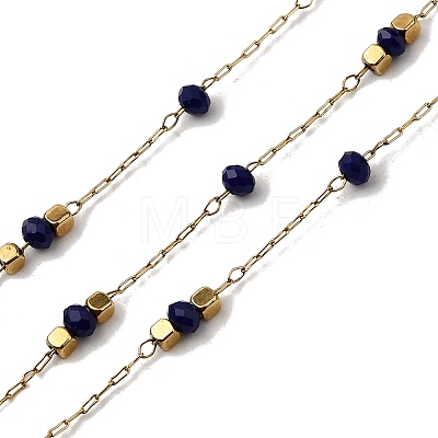 Handmade 304 Stainless Steel Glass Round Link Chains CHS-L032-09G-01-1