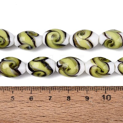 Handmade Gold Sand Lampwork Beads Strands LAMP-Q041-09D-1