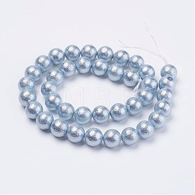 Wrinkle Textured Shell Pearl Beads Strands BSHE-E016-16mm-M-1