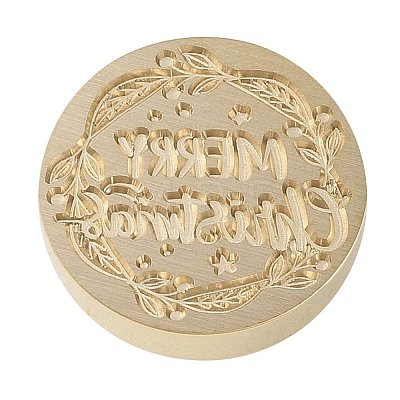 Merry Christmas Series Wax Seal Brass Stamp Head AJEW-M037-01G-05-1