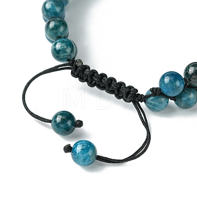 Natural Apatite Braided Bead Bracelet BJEW-SW00001-09-1