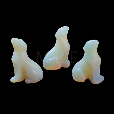 Gemstone Carved Healing Wolf Figurines G-H288-03-1