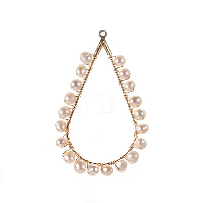 Natural Cultured Freshwater Pearl Pendants PALLOY-JF00385-1