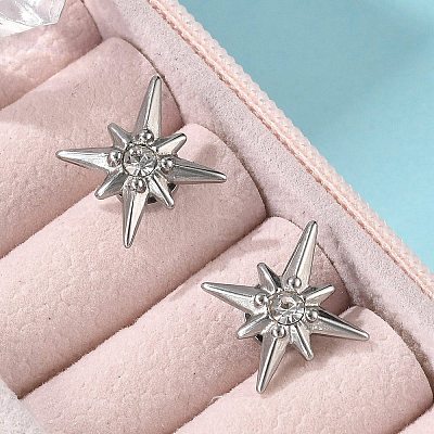 Rhinestone Star Clip-on Earrings EJEW-B116-01P-05-1