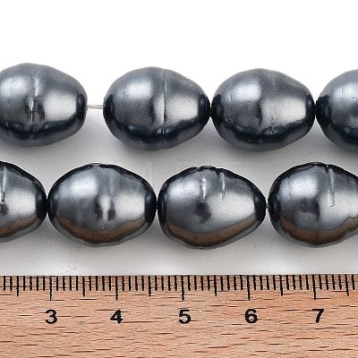 Electroplated Shell Pearl Beads Strands BSHE-H110-01-02-1