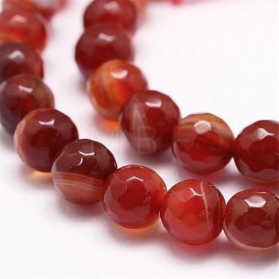 Faceted Natural Agate Beads Strands G-F344-39-6mm-1
