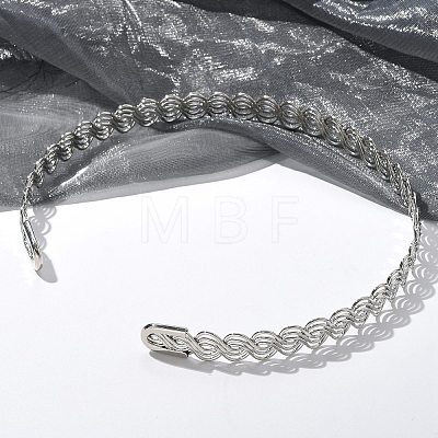 Iron Open Cuff Choker Necklaces for Women NJEW-M085-01P-1