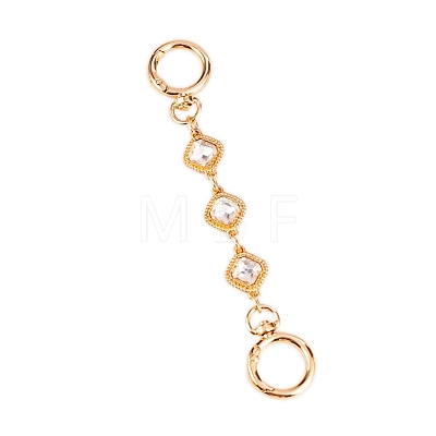 Rhombus Alloy Rhinestone Bag Extender Chains PW-WG08B98-01-1