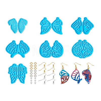 Mega Pet 7Pcs 7 Style Butterfly DIY Pendant Silicone Molds DIY-MP0001-15-1