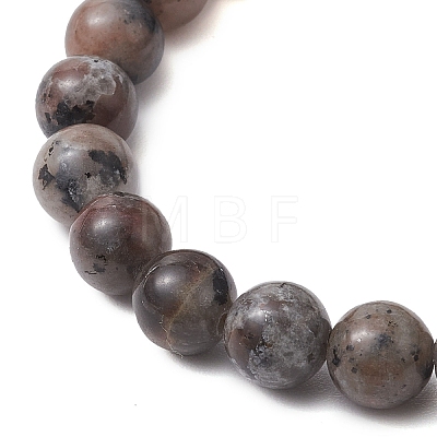 8mm Round Natural Fluorescent Syenite Rock(Glow under UV Light) Beaded Streth Bracelets BJEW-JB10859-1