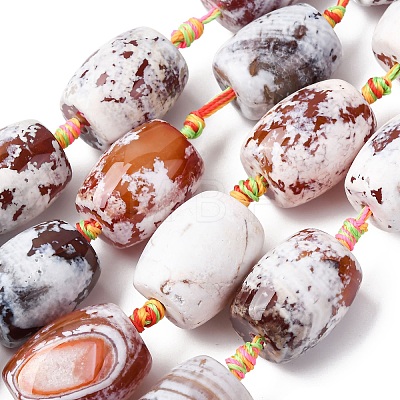 Natural Fire Crackle Agate Beads Strands G-P605-D01-01-1
