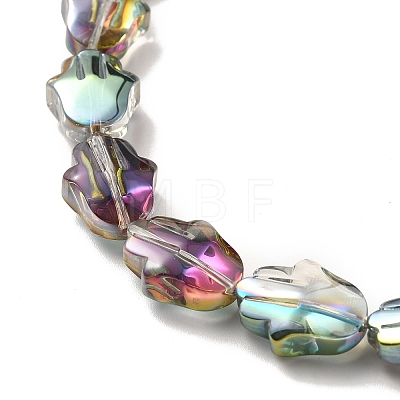 Transparent Electroplate Glass Beads Strands EGLA-F159-HP01-1